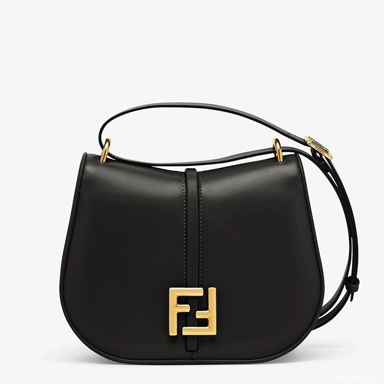 Affordable In Leather C'mon Fendi Calf Black Medium Bag 0724